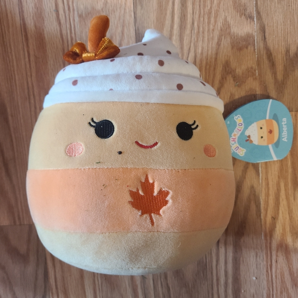 Squishmallows Alberta pumpkin latte 9.5 in Plush. NWT 2025. Perfect for fall.